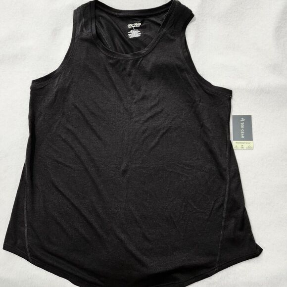 Tek Gear Activewear Top Size Large Drytek 2pcs Black/Gray  Reflective Logo - Picture 3 of 12